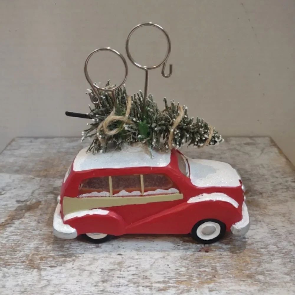 Red Truck Christmas Tree Resin card Holder